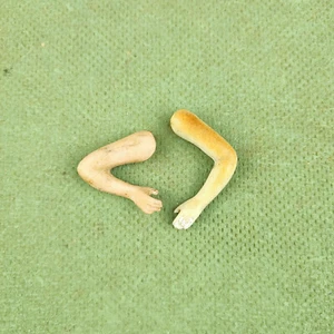 Antique porcelain dollhouse doll arms, lastic fixing, 1.22" & 1.69", Germany - Picture 1 of 7