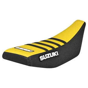 2003 SUZUKI RM60 SEAT COVER by Enjoy MFG BLACK & YELLOW w/ BLACK RIBS #115 - Foto 1 di 5