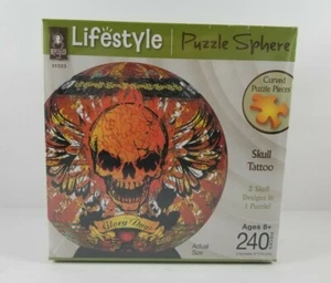 New Lifestyle 3D Sphere Puzzle Skull Tattoo 31023 Multi Skull Designs 240 Pieces - Picture 1 of 10