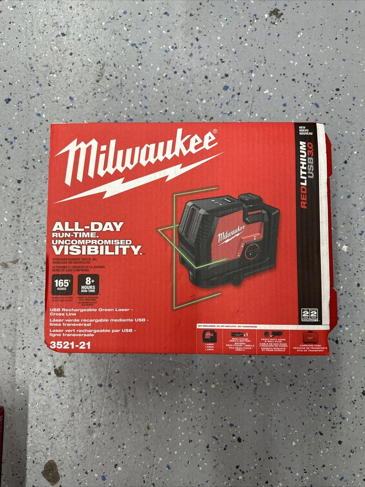 Milwaukee 3521-21 REDLITHIUM USB Recargable USB Inalámbrico Línea Cruzada Láser Foto 1 de 1