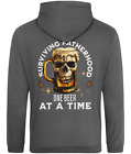 Surviving Fatherhood (One Beer At A Time - Skull) - College Hoodie