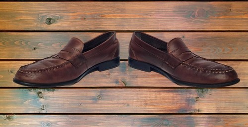 Mocassini penny ROCKPORT WALKABILITY ADIPRENE® di Adidas in pelle marrone US 8 belli!