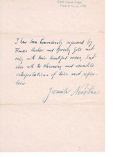 JARMILA NOVOTNA, SIGNED LETTER