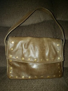 KOOBA greenish Brown Leather Studded Design Hobo Shoulder Bag - Picture 1 of 11
