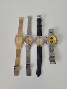LOT OF 4 VINTAGE WATCH QUARTZ /JAZ /EDOX/ORIENT/PULSAR/ FOR PARTS REPAIR ONLY - Picture 1 of 24