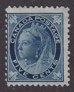 MATT'S STAMPS SCOTT CANADA #70, 5-CENT QUEEN VICTORIA ISSUE OF 1897-98 MH CV$150 - Picture 1 of 3
