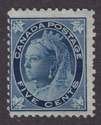 MATT'S STAMPS SCOTT CANADA #70, 5-CENT QUEEN VICTORIA ISSUE OF 1897-98 MH CV$150 - Image 1 of 3