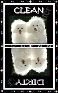 SPÜLMASCHINENMAGNET - HUND BICHON FRISE - (sauber-schmutzig) - Versand KOSTENLOS! - Bild 1 von 1
