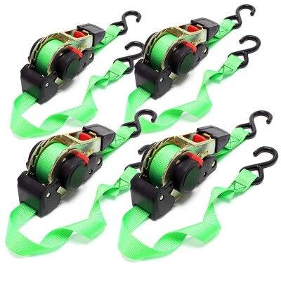 Set 4x Automatik Spanngurt 3,5m 25mm 320daN PES selbstaufrollend Zurrgurte - Bild 1 von 4