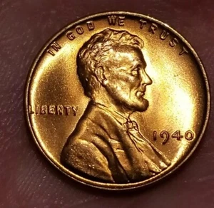 1940-P LINCOLN WHEAT PENNY CENT - GEM BU RED UNC - Picture 1 of 2