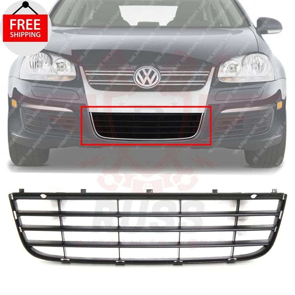 New Front Bumper Grille Textured Black Fits 2005-2010 Volkswagen Jetta VW1036106 Foto 1 de 4