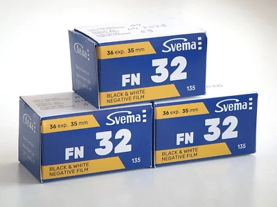 3x Svema FN-32 135/35mm 36exp. ISO 32 B&W Camera Negative Film - Image 1 of 4