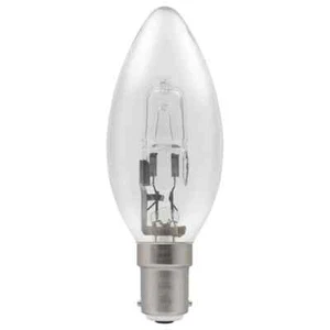 Energy Saving Halogen Candle • Dimmable • 28W • 2700K • SBC-B15d - Picture 1 of 2