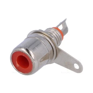 Connector Rca Female 6mm from Panel Nickel Ball Marker Red - Picture 1 of 1