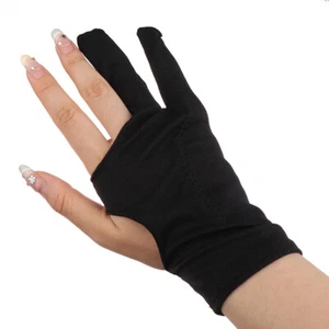 Black 2 Finger Anti-Fouling Glove For Any Graphics Drawing Tab!JN - Photo 1/15