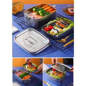 Stainless Steel Lunch Box Singal or Double Layer Leakproof Food Container Bento - Picture 1 of 13