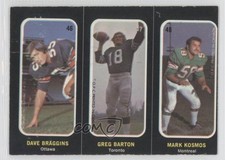 1972 CFL Trio Stickers Greg Barton Mark Kosmos Dave Braggins #46-47-48 Rookie RC