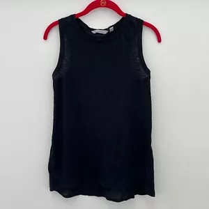 Athleta Slub Knit Daily Burnout Tank Top Active Yoga Black Size XSP RN#54023 - Picture 1 of 6
