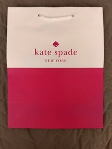 Kate SPADE Shopping Paper Gift Bags - Pink & White 10" x 8" x 4.5" - Picture 1 of 6