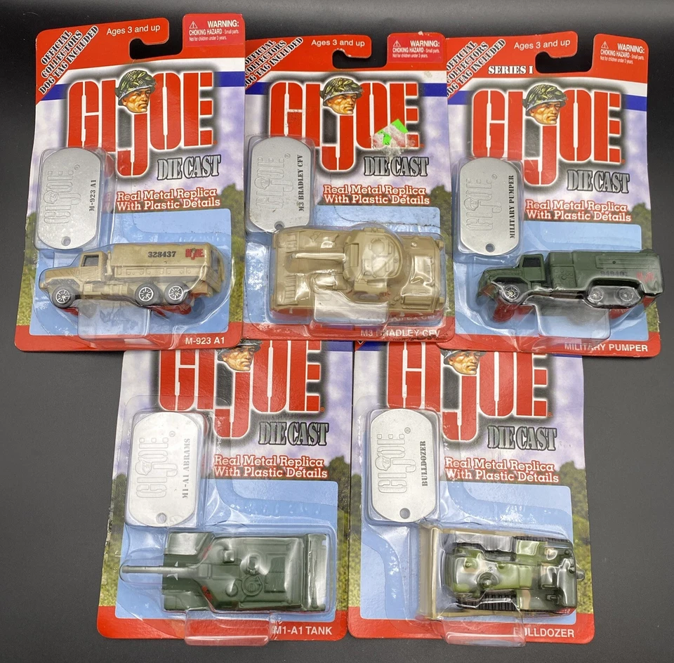 Lot of 5: Maisto GI Joe Military Die Cast Replicas W/ Collectors Dog Tag ~ NEW - Imagem 1 de 4