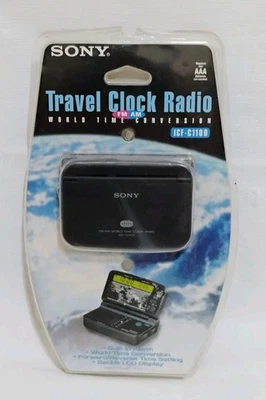 Vintage Sony ICF-C1100 AM/FM World Time Clock Radio Receiver-NEW - Image 1 of 3