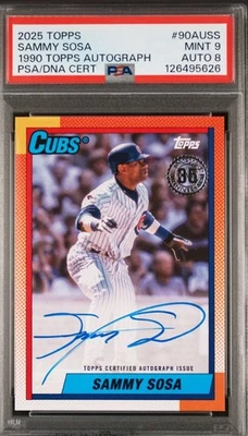 2025 Topps Serie 2 Sammy Sosa #90AU-SS 1990 35 Aniversario Auto PSA 9 Cubs Foto 1 de 2