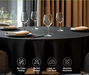 8er Pack Pureegg Rundtuch 60 Zoll, knitterarm Tisch Polyester - Bild 1 von 2