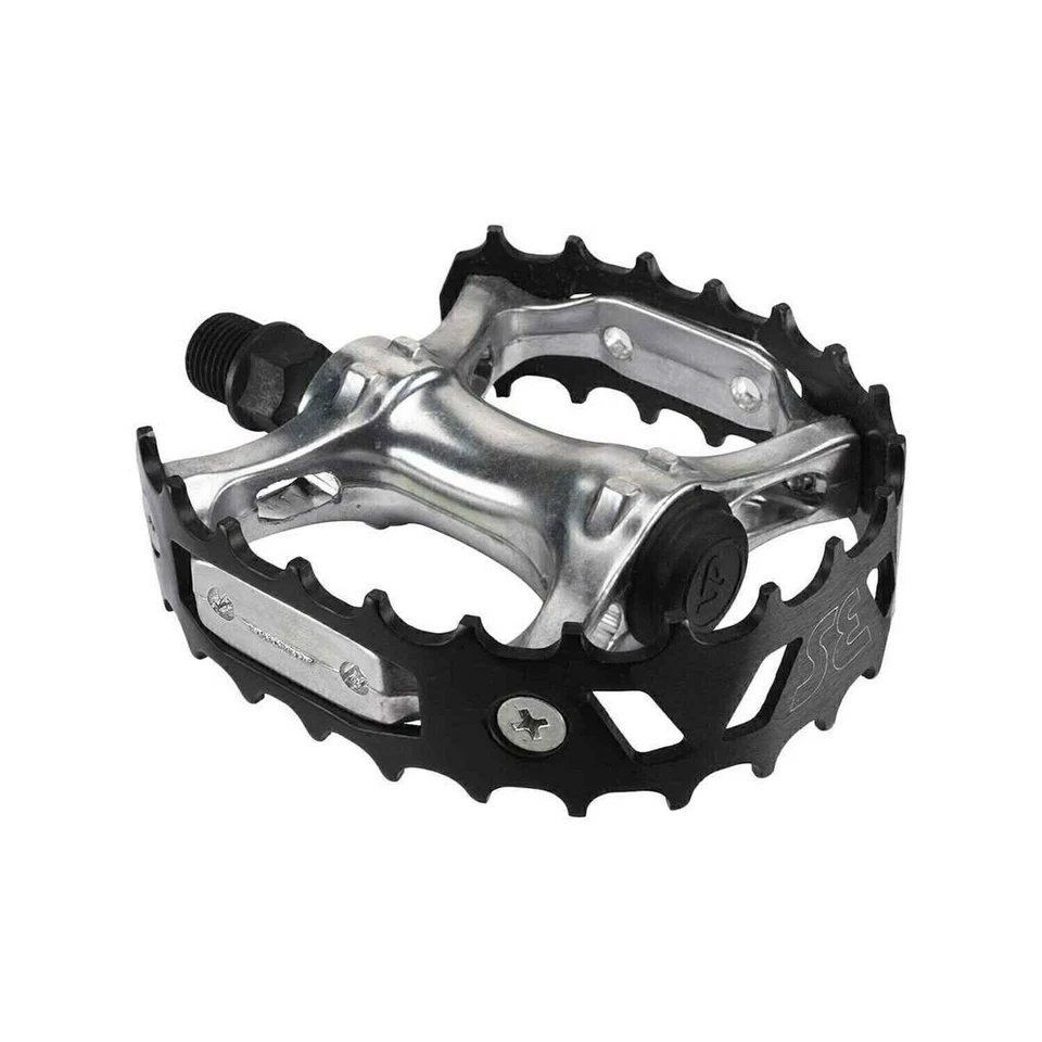 Pedales SE Bikes Bear Trap 9/16" SL/BK - Estilo clásico, jaula de aleación, reflector Foto 1 de 4