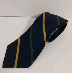 Polo Ralph Lauren Azul Marino Multicolor Rayas Textura Seda Hecho a Mano EE. UU. Corbata - Imagen 1 de 5