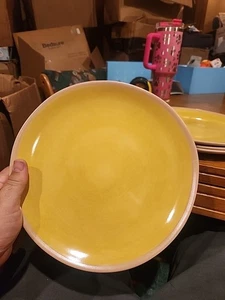 Threshold™ ~ Set of Four (4) ~ Melamine ~ Yellow ~ 10.5" Round Dinner Plates - Picture 1 of 6