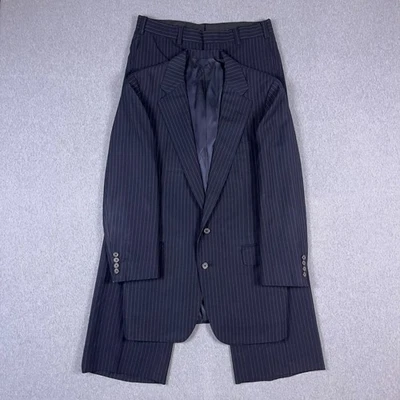 VTG Polo Ralph Lauren Suit Mens 40R Blue Pinstripe 2-Piece Union Made in USA - Image 1 of 4