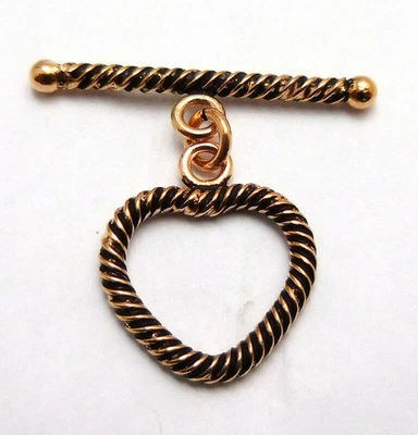 3 SET 20X33MM SOLID COPPER BALI TOGGLE CLASP ANTIQUE COPPER 585 ATL-170 - Image 1 of 3
