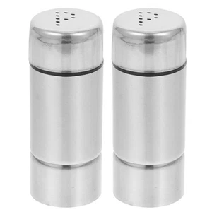 2 Pcs Spice Jar Kitchen Canisters Stainless Steel Seasoning Bottles Containers - Picture 1 of 12