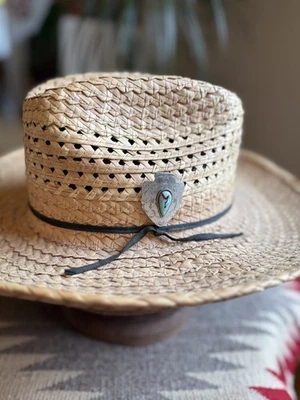 Sombrero Fedora Vintage Años 50 Nativo Americano Occidental Años 50 Vaquero Talla 7.1/4 Foto 1 de 4