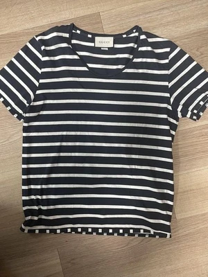 Camiseta Gucci, Corte y Coser, Rayas, Azul Marino/Blanco, Solo Prueba Foto 1 de 4