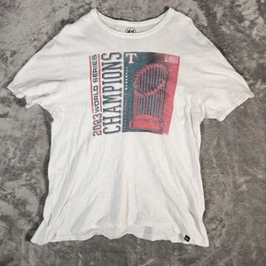 Men's '47 XL White Texas Rangers 2023 World Series Champions Playoff T-Shirt - Picture 1 of 10