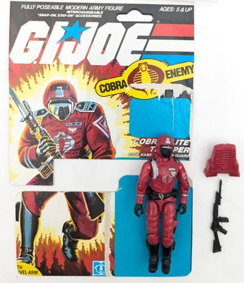 Figura Cobra Crimson Guard V1 1985 de colección G.I. GI Joe 3,75 ARAH completo con tarjeta Foto 1 de 4
