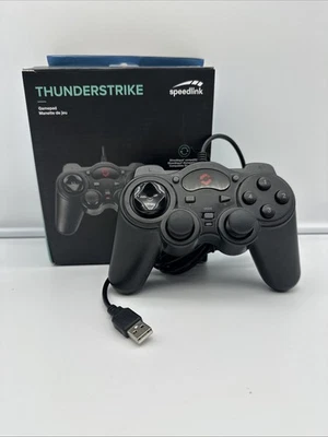 Speedlink Thunderstrike Controller Schwarz für PC PS3 Neu & OVP Gamepad Kabel - Bild 1 von 4