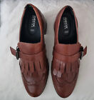 Women's Heels Geox Respira Brown Leather Chunky Heel Loafers Shoes Size 7