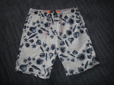 Pantalones Cortos Scotch & Soda Hombre Blanco Azul Estampado Floral M Medianos Foto 1 de 4