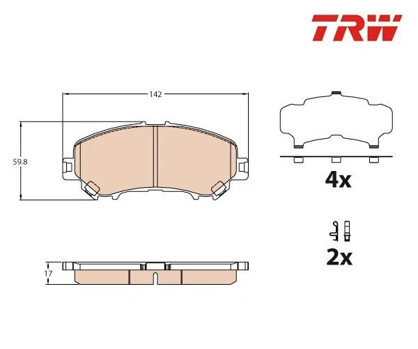 Bremsbelagsatz, Scheibenbremse TRW GDB3631 für Nissan Rogue — 第 1/1 张图片
