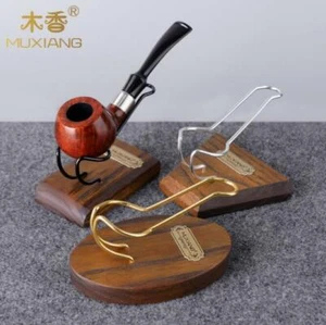 Handcrafted Wooden Tobacco Pipe Stand Rack Holder Display For 1 Smoking Pipe - Picture 1 of 28