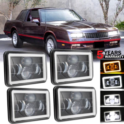 Faros LED DRL Hi/Lo HALO Fit Chevrolet Monte Carlo SS 1980-1988 4 piezas 4x6" Foto 1 de 4