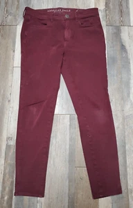 American Eagle Super stretch maroon Sz 6 Woman's Denim Jegging Jeans 30x25 - Picture 1 of 8