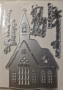 Stanzschablone Kirche und Weihnachtsgrüße - Bild 1 von 2