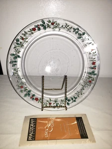 Pfaltzgraff Winterberry Glass Platter 13" Round Christmas Holiday Serving Plate - Picture 1 of 8