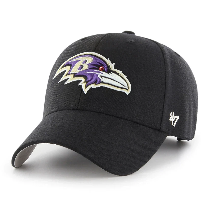 47 Brand MVP Adjustable Hat Baltimore Ravens Structured Black Cap