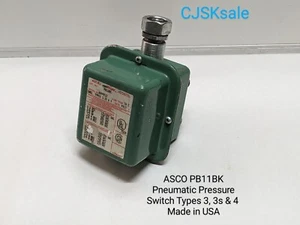 ASCO PG11BK Pneumatic Pressure Switch Types 3, 3s & 4 Made In USA (USED). - Picture 1 of 9