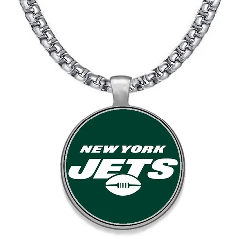 LARGE New York NY Jets NECKLACE STAINLESS STEEL CHAIN FOOTBALL FREE SHIP' D30 Cover