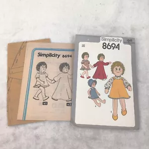 Vintage 1978 Simplicity 8694 patrones de 18" sin cortar - Imagen 1 de 1